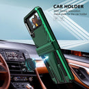 For Samsung Galaxy Z Flip4 Super V Armor Kickstand Shockproof Phone Case(Dark Green)