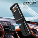 For Samsung Galaxy Z Flip4 Super V Armor Kickstand Shockproof Phone Case(Black)
