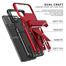 For Samsung Galaxy Z Flip4 Super V Armor Kickstand Shockproof Phone Case(Red)