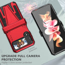 For Samsung Galaxy Z Flip4 Super V Armor Kickstand Shockproof Phone Case(Red)