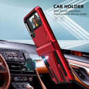 For Samsung Galaxy Z Flip4 Super V Armor Kickstand Shockproof Phone Case(Red)