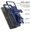 For Samsung Galaxy Z Flip4 Super V Armor Kickstand Shockproof Phone Case(Blue)