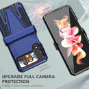 For Samsung Galaxy Z Flip4 Super V Armor Kickstand Shockproof Phone Case(Blue)