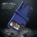 For Samsung Galaxy Z Flip4 Super V Armor Kickstand Shockproof Phone Case(Blue)