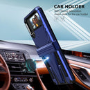For Samsung Galaxy Z Flip4 Super V Armor Kickstand Shockproof Phone Case(Blue)