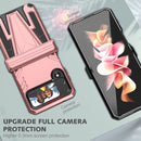 For Samsung Galaxy Z Flip4 Super V Armor Kickstand Shockproof Phone Case(Rose Gold)