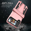 For Samsung Galaxy Z Flip4 Super V Armor Kickstand Shockproof Phone Case(Rose Gold)