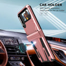 For Samsung Galaxy Z Flip4 Super V Armor Kickstand Shockproof Phone Case(Rose Gold)