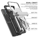 For Samsung Galaxy Z Flip4 Super V Armor Kickstand Shockproof Phone Case(Silver)