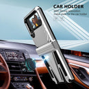 For Samsung Galaxy Z Flip4 Super V Armor Kickstand Shockproof Phone Case(Silver)