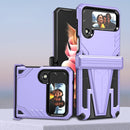 For Samsung Galaxy Z Flip4 Super V Armor Kickstand Shockproof Phone Case(Purple)