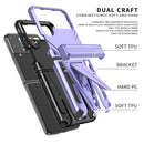 For Samsung Galaxy Z Flip4 Super V Armor Kickstand Shockproof Phone Case(Purple)