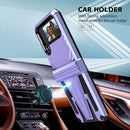 For Samsung Galaxy Z Flip4 Super V Armor Kickstand Shockproof Phone Case(Purple)