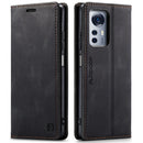 For Xiaomi 12 / 12X AutSpace A01 Retro Skin-feel Crazy Horse RFID Leather Phone Case(Black)