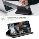 For Xiaomi 12 / 12X AutSpace A01 Retro Skin-feel Crazy Horse RFID Leather Phone Case(Black)