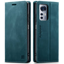For Xiaomi 12 / 12X AutSpace A01 Retro Skin-feel Crazy Horse RFID Leather Phone Case(Blue)