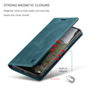 For Xiaomi 12 / 12X AutSpace A01 Retro Skin-feel Crazy Horse RFID Leather Phone Case(Blue)