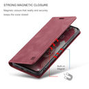For Xiaomi 12 / 12X AutSpace A01 Retro Skin-feel Crazy Horse RFID Leather Phone Case(Wine Red)