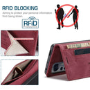 For Xiaomi 12 / 12X AutSpace A01 Retro Skin-feel Crazy Horse RFID Leather Phone Case(Wine Red)