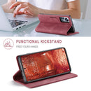 For Xiaomi 12 Lite AutSpace A01 Retro Skin-feel Crazy Horse RFID Leather Phone Case(Wine Red)