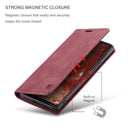For Xiaomi 12 Lite AutSpace A01 Retro Skin-feel Crazy Horse RFID Leather Phone Case(Wine Red)