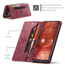 For Xiaomi 12 Lite AutSpace A01 Retro Skin-feel Crazy Horse RFID Leather Phone Case(Wine Red)