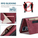For Xiaomi 12 Lite AutSpace A01 Retro Skin-feel Crazy Horse RFID Leather Phone Case(Wine Red)