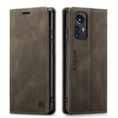 For Xiaomi 12 Pro AutSpace A01 Retro Skin-feel Crazy Horse RFID Leather Phone Case(Coffee)