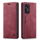For Xiaomi 12 Pro AutSpace A01 Retro Skin-feel Crazy Horse RFID Leather Phone Case(Wine Red)
