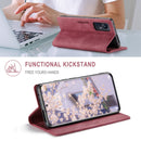 For Xiaomi 12 Pro AutSpace A01 Retro Skin-feel Crazy Horse RFID Leather Phone Case(Wine Red)