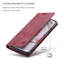 For Xiaomi 12 Pro AutSpace A01 Retro Skin-feel Crazy Horse RFID Leather Phone Case(Wine Red)