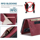 For Xiaomi 12 Pro AutSpace A01 Retro Skin-feel Crazy Horse RFID Leather Phone Case(Wine Red)