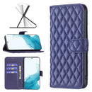For Samsung Galaxy S22 5G Diamond Lattice Wallet Leather Flip Phone Case(Blue)