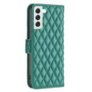 For Samsung Galaxy S22 5G Diamond Lattice Wallet Leather Flip Phone Case(Green)