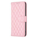 For Samsung Galaxy S22 Plus 5G Diamond Lattice Wallet Leather Flip Phone Case(Pink)