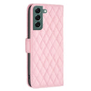 For Samsung Galaxy S22 Plus 5G Diamond Lattice Wallet Leather Flip Phone Case(Pink)