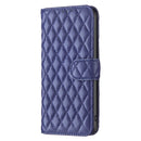 For Samsung Galaxy S21 Plus 5G Diamond Lattice Wallet Leather Flip Phone Case(Blue)