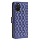 For Samsung Galaxy S20 Plus 5G Diamond Lattice Wallet Leather Flip Phone Case(Blue)