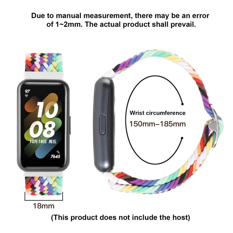 For Huawei Band 7 Nylon Braided Buckle Watch Band(Black)