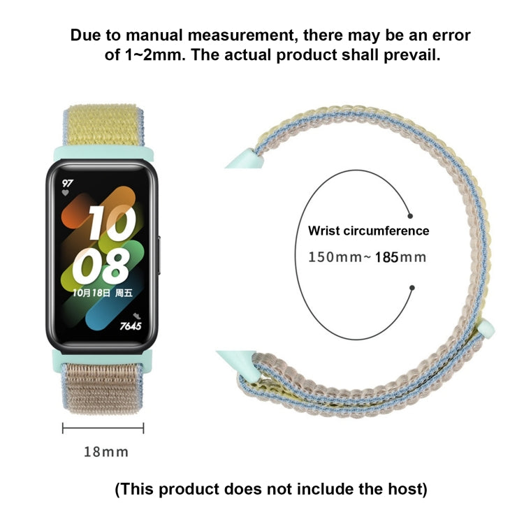 For Huawei Band 7 Nylon Loop Buckle Watch Band(Dark Black)