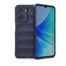 For OPPO A57 4G Global Magic Shield TPU + Flannel Phone Case(Dark Blue)