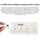 ZigBee 13A SM-SO301-K 4 Holes + 4 USB Multi-purpose Smart Power Strip, UK Plug