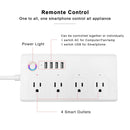 WiFi 10A SM-SO301-U 2500W 4 Holes + 4 USB Smart Power Strip, US Plug(White)