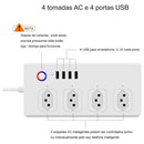 WiFi 10A SM-SO301-B 4 Holes + 4 USB Multi-purpose Smart Power Strip, Brazil Plug
