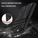 For iPhone 14 Kickstand Armor Card Wallet Phone Case (Black)