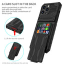 For iPhone 14 Pro Kickstand Armor Card Wallet Phone Case(Black)