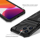 For iPhone 14 Pro Kickstand Armor Card Wallet Phone Case(Black)