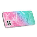 For Huawei P40 lite Marble Pattern Soft TPU Protective Case(Pink Green)