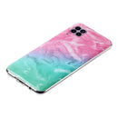 For Huawei P40 lite Marble Pattern Soft TPU Protective Case(Pink Green)