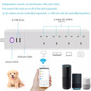ZigBee 10A SM-SO306-K 4 Holes + 2 USB Multi-purpose Smart Power Strip, UK Plug